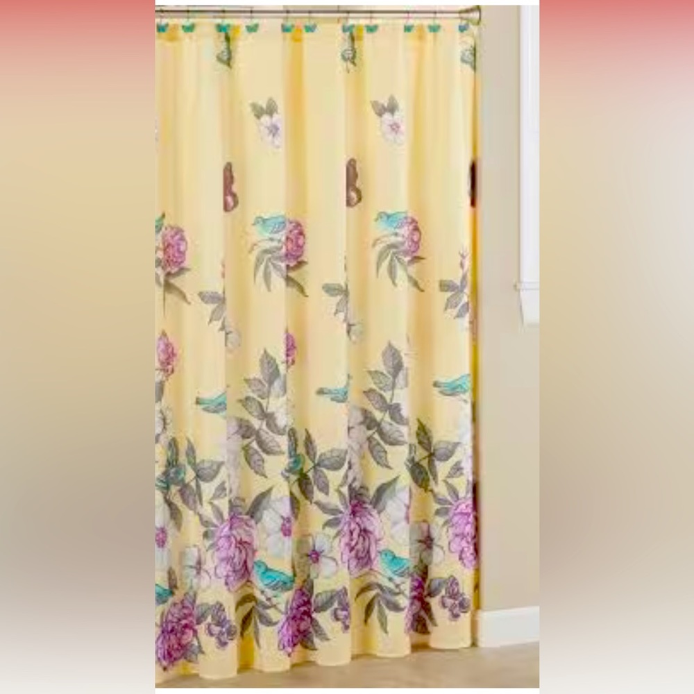 Spring Shower curtain and matching valance